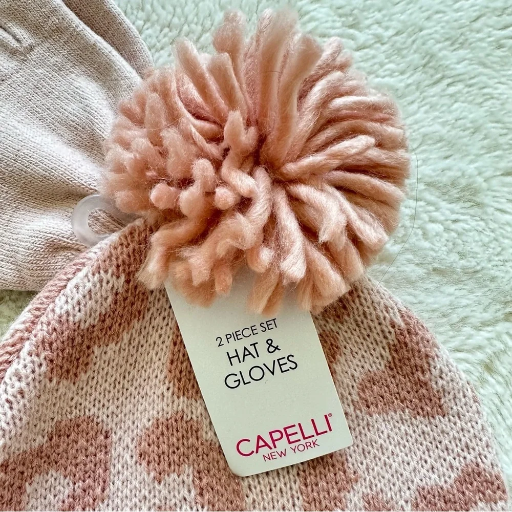 CAPELLI of New York girls two pieces set hat and gloves size 4-6 years NEW!!!